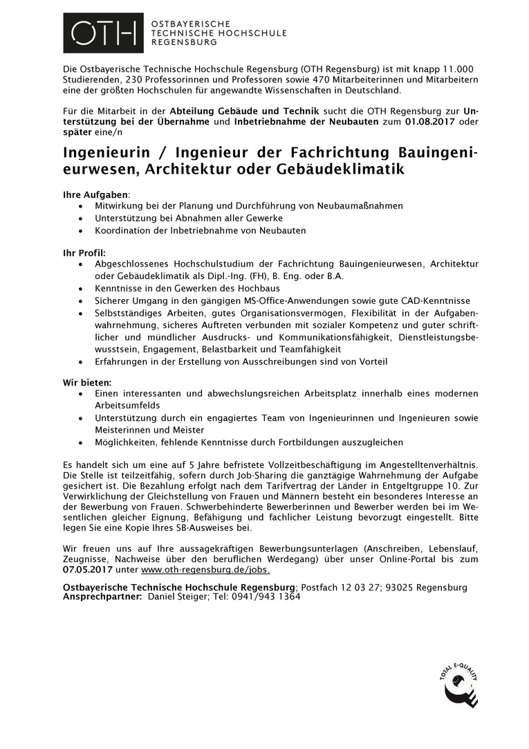 Ingenieurin ingenieur der fachrichtung bauinge nieurwesen architektur oder gebäudeklimatik